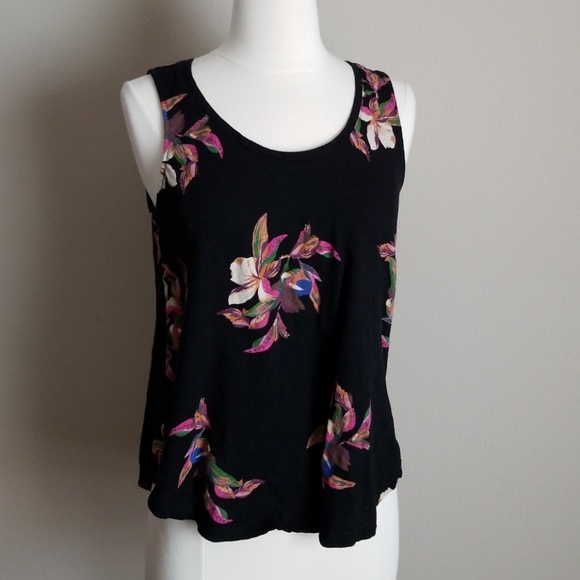 NWOT A new day flowy black floral tank - Picture 1 of 8